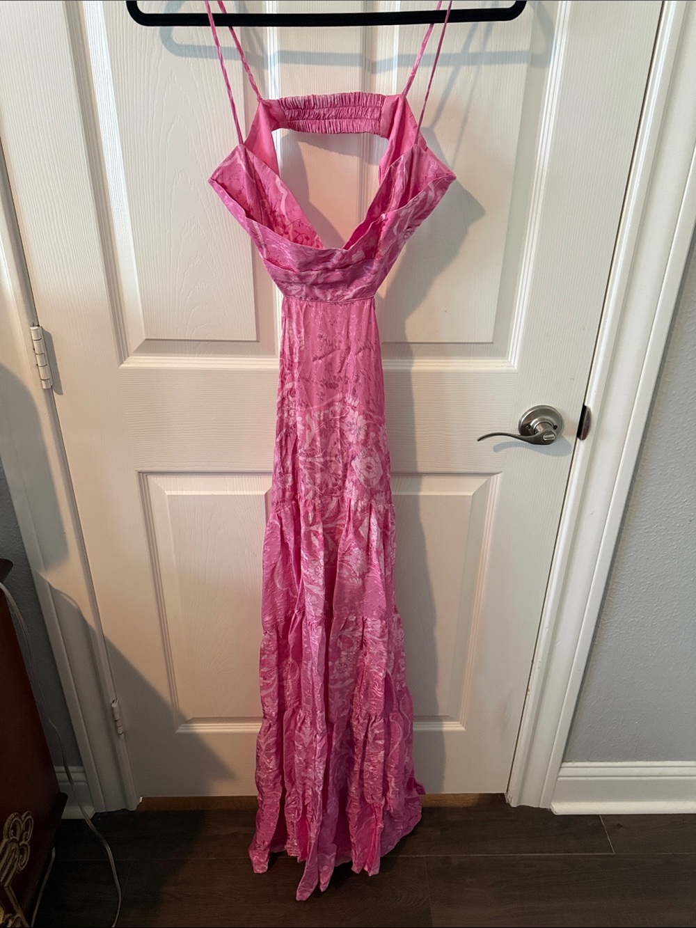 Floral Pink Spaghetti-Strap Maxi Dress